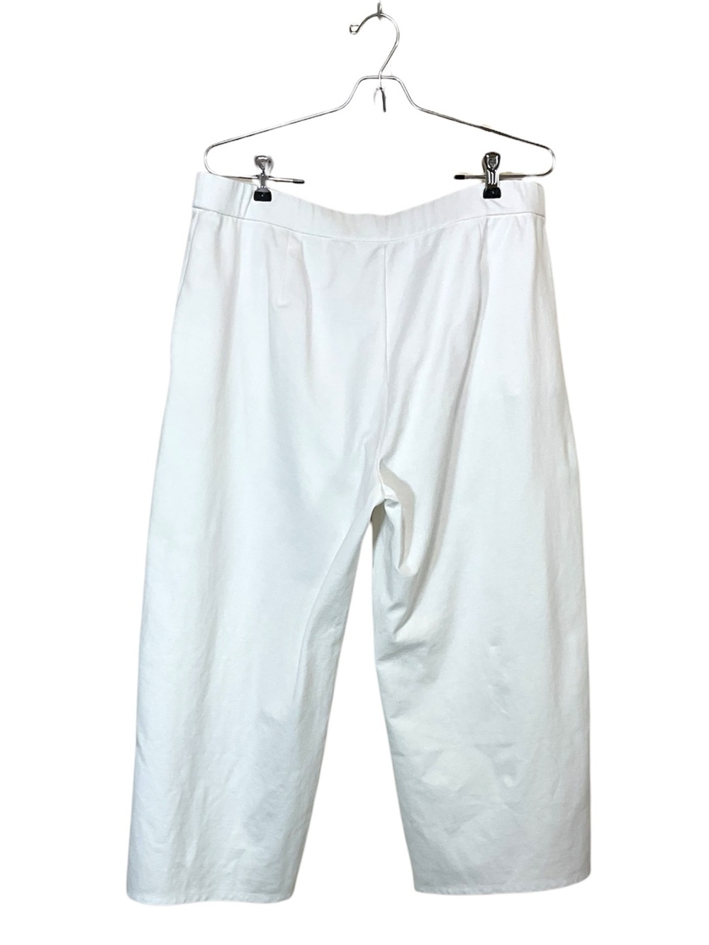Eileen Fisher Wide-Leg White Ponte Pants - Picture 4 of 6